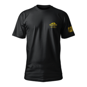 HAFTOWANY T-SHIRT BAWEŁNIANY CZARNY MINIMALISTA
