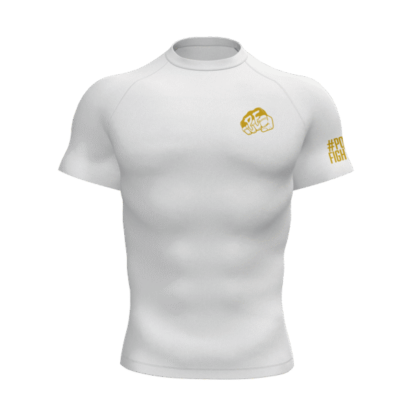 RASHGUARD SHORT WHITE WOJOWNIK PF