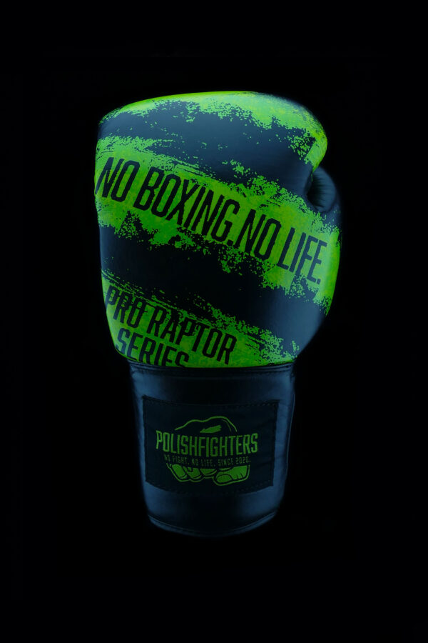RĘKAWICE BOKSERSKIE SZNUROWANE RAPTOR PRO GREEN