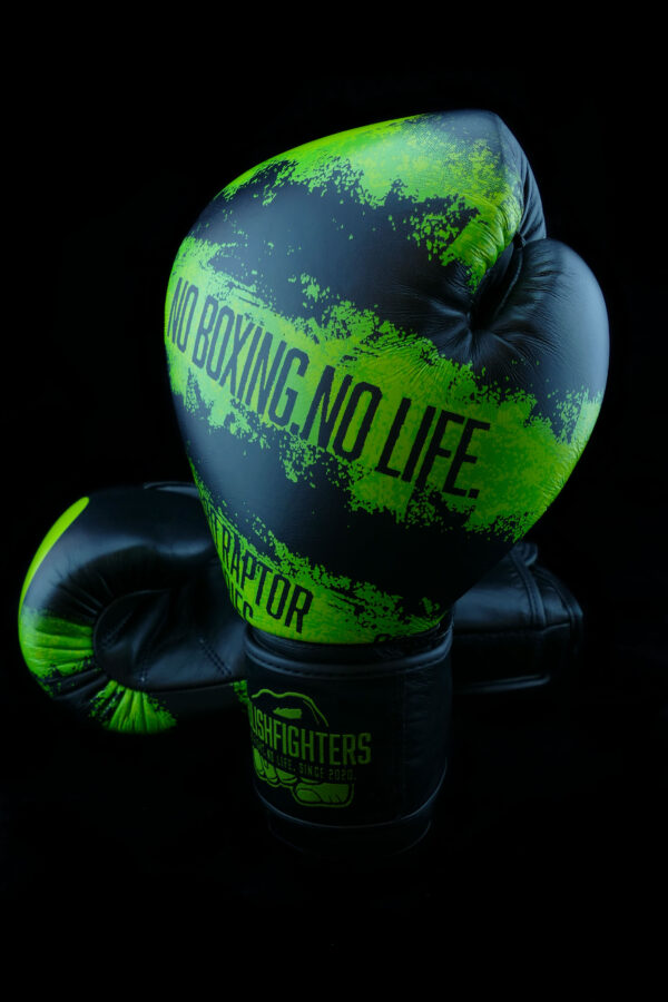 RĘKAWICE BOKSERSKIE NA RZEP RAPTOR PRO GREEN