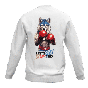 BLUZA BAWEŁNIANA LONGSLEEVE BIAŁA INSTYNKT WILK