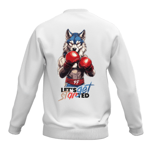 BLUZA BAWEŁNIANA LONGSLEEVE BIAŁA INSTYNKT WILK