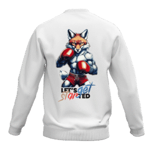 BLUZA BAWEŁNIANA LONGSLEEVE BIAŁA INSTYNKT LIS