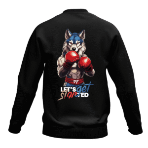 BLUZA BAWEŁNIANA LONGSLEEVE CZARNA INSTYNKT WILK