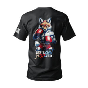 T-SHIRT BAWEŁNIANY CZARNY INSTYNKT LIS