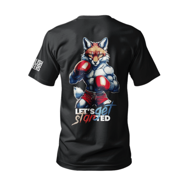 T-SHIRT BAWEŁNIANY CZARNY INSTYNKT LIS