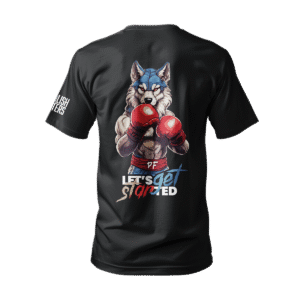 T-SHIRT BAWEŁNIANY CZARNY INSTYNKT WILK