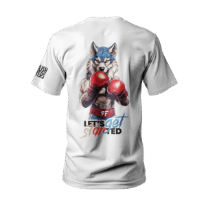 T-SHIRT BAWEŁNIANY BIAŁY INSTYNKT WILK