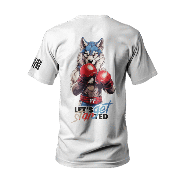 T-SHIRT BAWEŁNIANY BIAŁY INSTYNKT WILK
